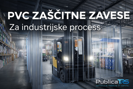 PVC zaščitne zavese za ločevanje v industrijskih prostorih